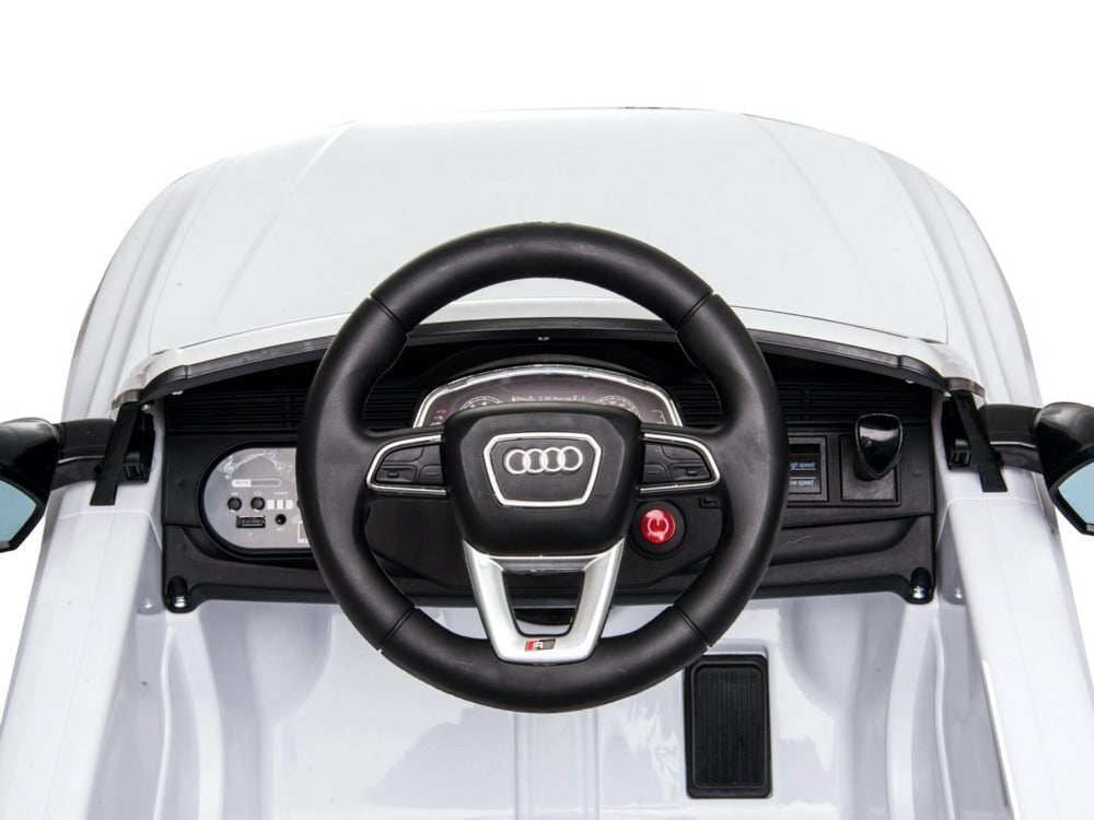 Audi Rs Q8 - Wit  De Audi RS Q8 - Wit is een krachtige auto voor kinderen. Met een 12 volt 7Ah accu, twee 12 volt 35 watt motoren en 3 instelbare snelheden tot 5 km per uur, is deze aKidzcruisers