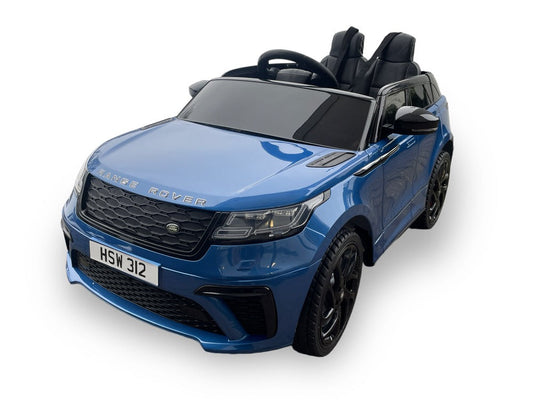 Range Rover Velar - Blauw  De Range Rover Velar - Blauw is een geweldige auto voor kinderen! Met een 12 volt 7Ah accu, twee 12 volt motoren, 3 instelbare snelheden tot 6 km per uur, LED-verlicKidzcruisers