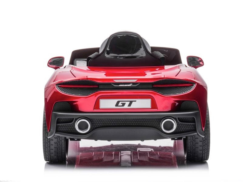 Mclaren Gt - Rood  De McLaren GT 12v is een echte blikvanger! Met zijn muziekmodule, lederen stoel en rubberen EVA-banden is dit een speelgoedauto waar elk kind van droomt. Met twee 12Kidzcruisers